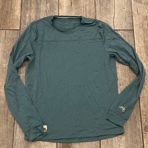 Tracksmith Teal Long-Sleeve Performance Crew